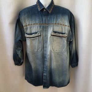 NO! JEANS Shirt 100% Cotton Long Sleeve Size Medium SAMPLE Hong Kong